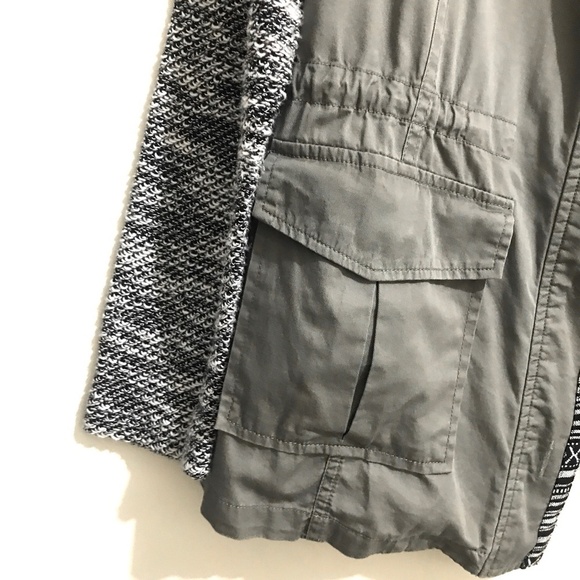 SLOOSH  Khaki Lightweight Safari Jacket w/ Knit Sleeves - Picture 6 of 15